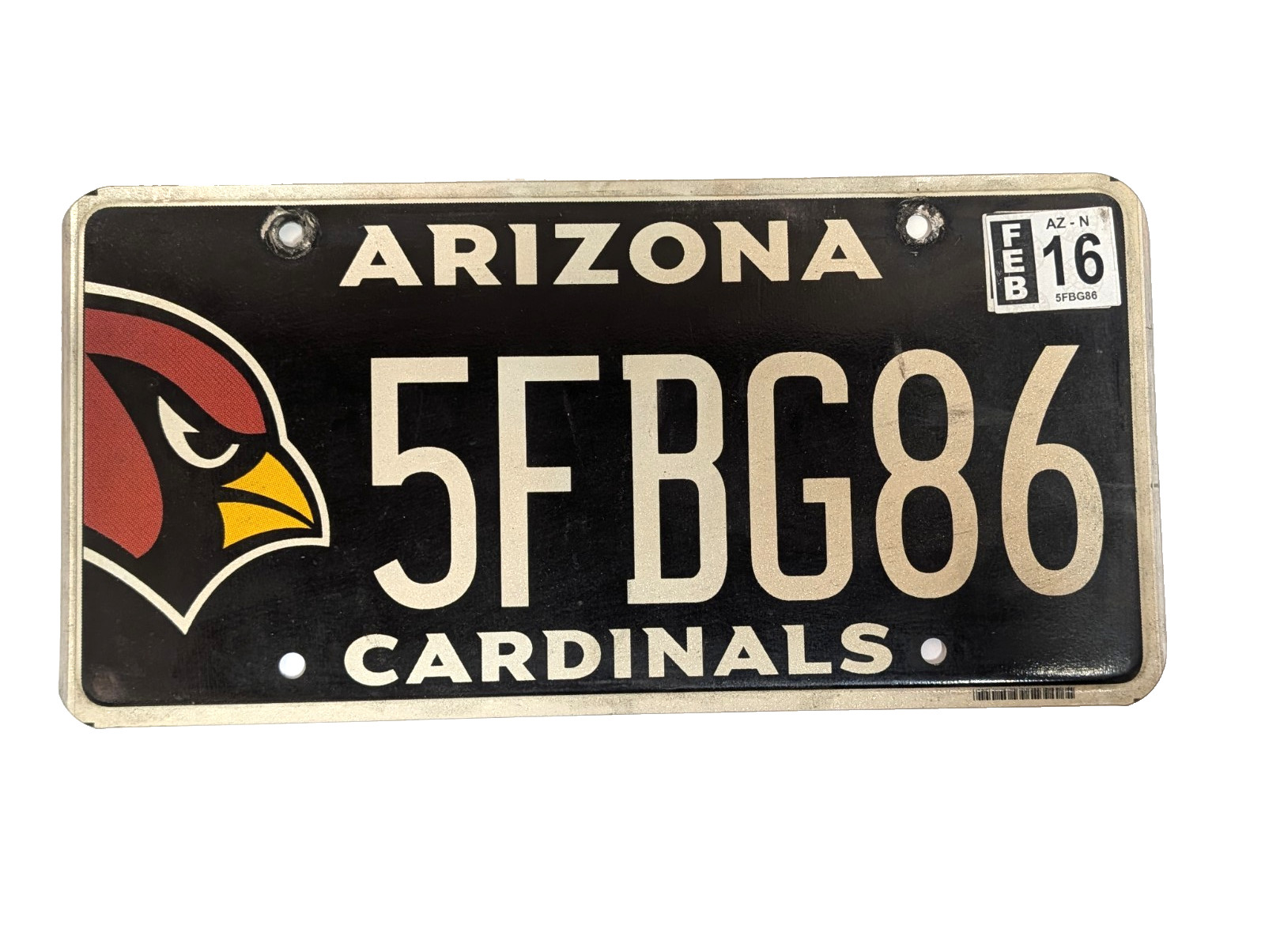 Real License Plate 2015/16, Arizona, NFL Arizona Cardinals, FB (Football)