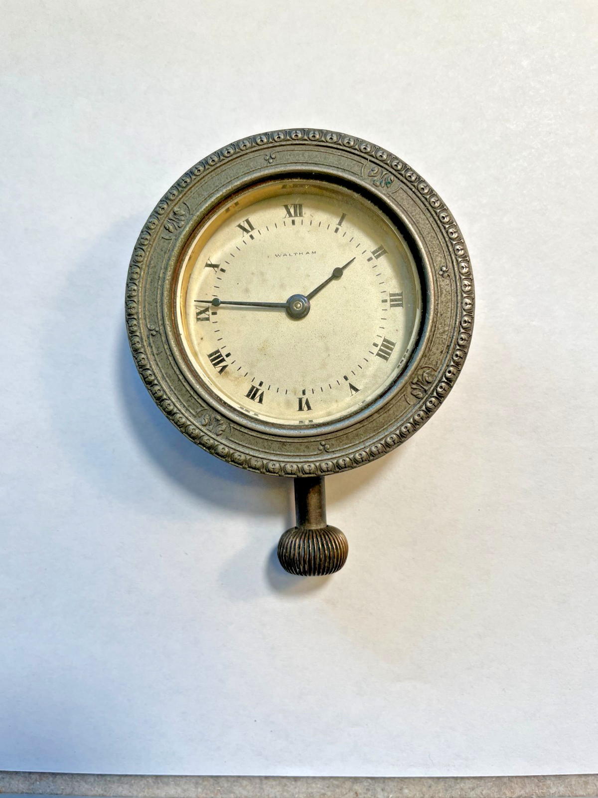 Antique Waltham 1910 Automobile Dash 8 Day Clock