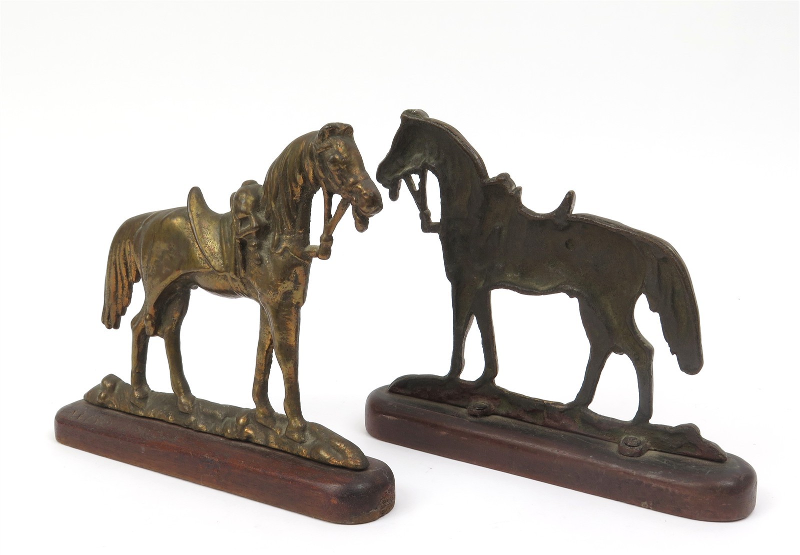 Brass Horse Mantle Decorations or Bookends 19th Century 9\