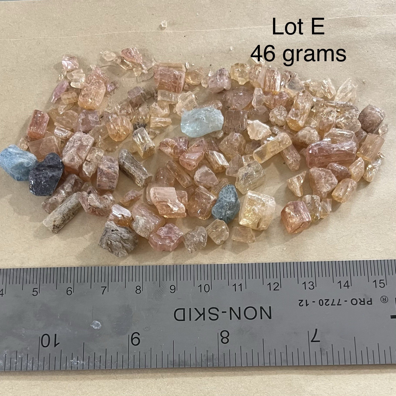 Lot E Natural Topaz Rough 230 Ct Mixed Pink Golden Blue Faceting Parcel