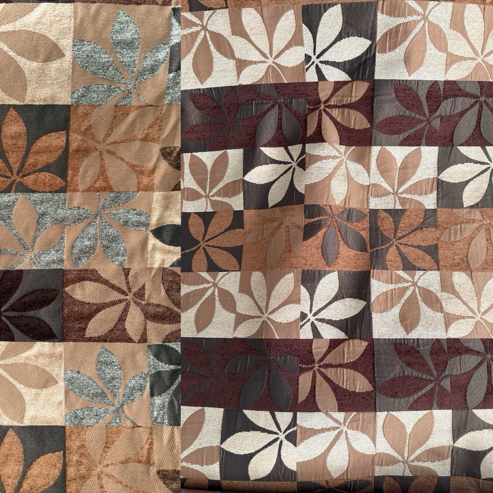 VTG Croscill Jacquard Tapestry Reversible Fabric Patchwork Chenille Leaf 2.63yd