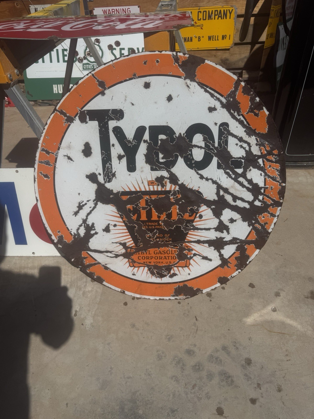 30 Inch Porcelain Tydol Sign SSP