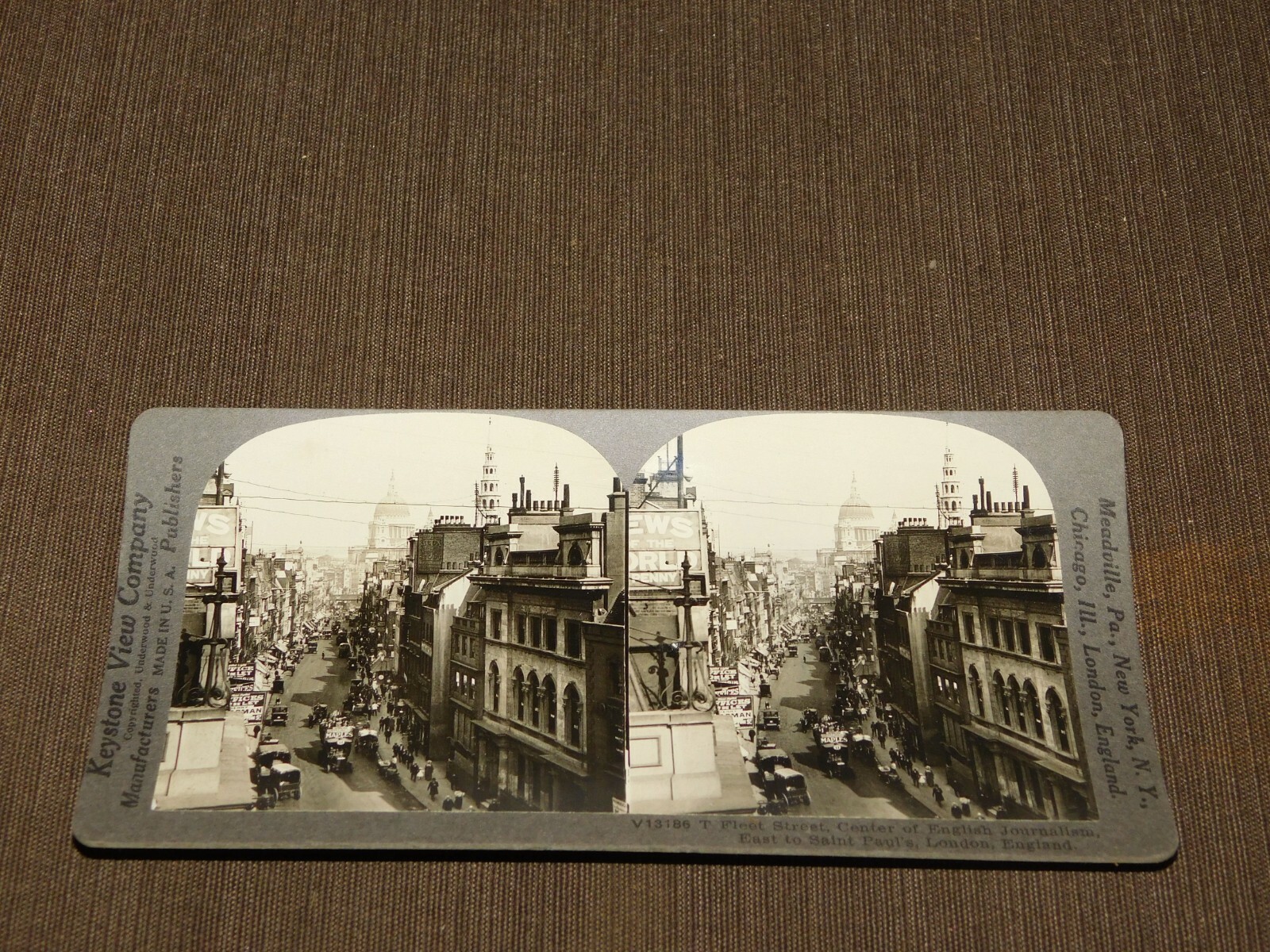 VINTAGE STEREOVIEW STEREOSCOPE CARD FLEET SAINT PAUL\'S LONDON ENGLAND