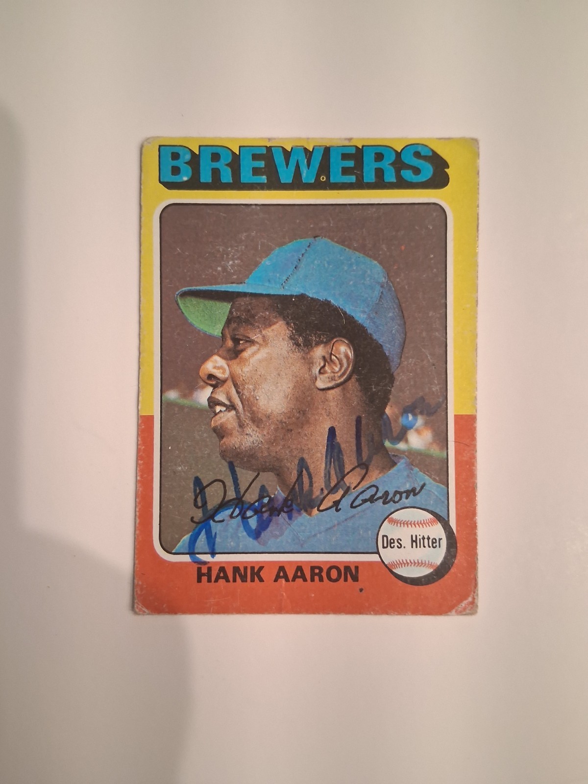 Hank Aaron Signed 1975 Topps Mint Signature James Spence Auction LOA H1163s
