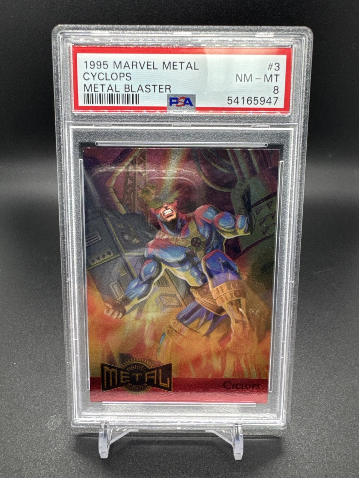 1995 Fleer Marvel Metal Blaster #3 Cyclops PSA 8