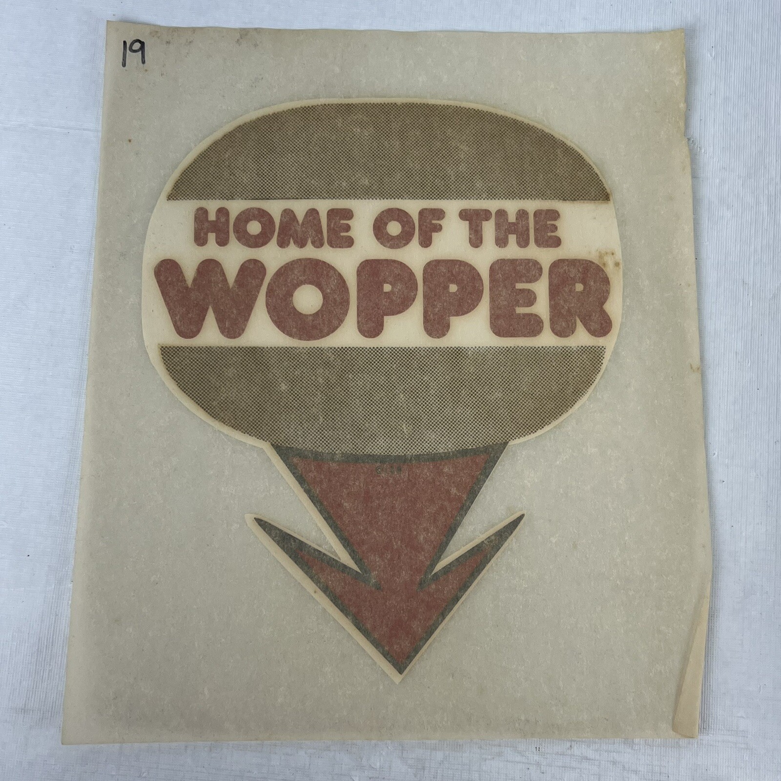 Home Of The Wopper Adult T-shirt Transfer Iron On 70\'s Vintage Classic NOS