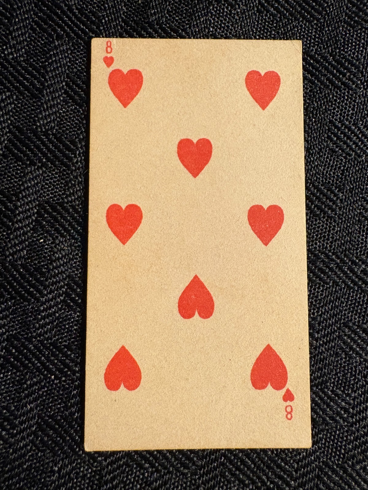 1888 KINNEY BROS. Tobacco Cigarette Transparent Card 8 of Hearts VG/FN 5.0