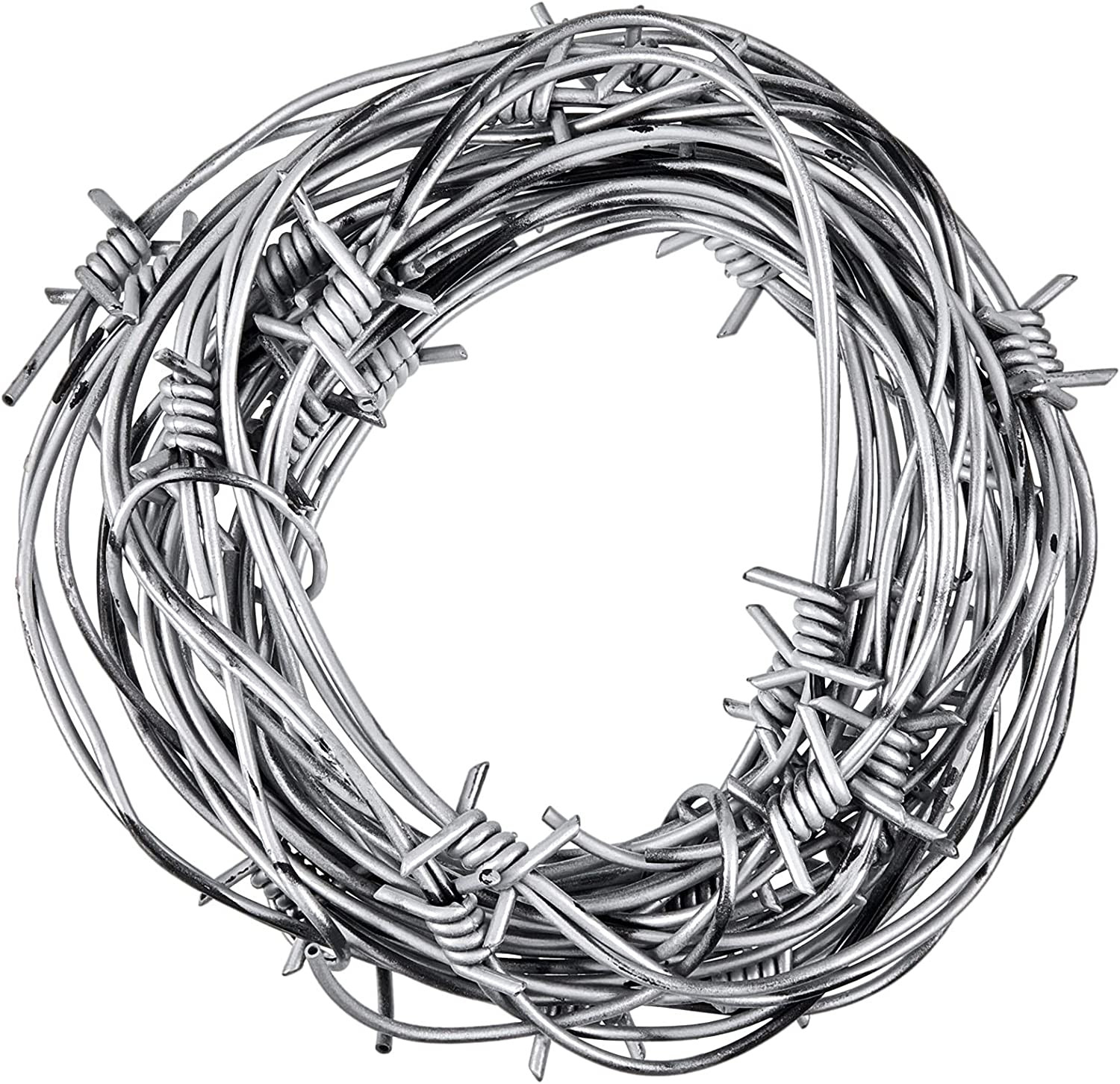 32 Foot Fake Rusted Barbed Wire Decoration 4 Pcs Halloween Plastic Barb Wire ...