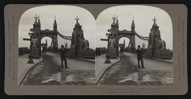 Photo:London England Hammersmith Bridge 1900s Stereoscopic View