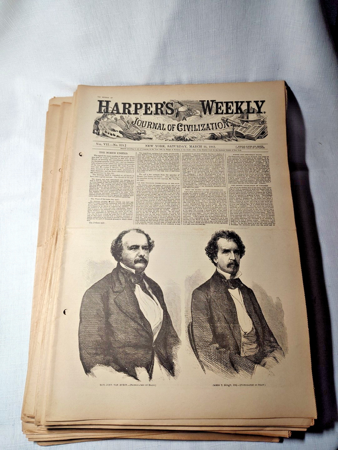 Harper's Weekly 1863 Journal 34 Pieces Reissue Newspaper Lot