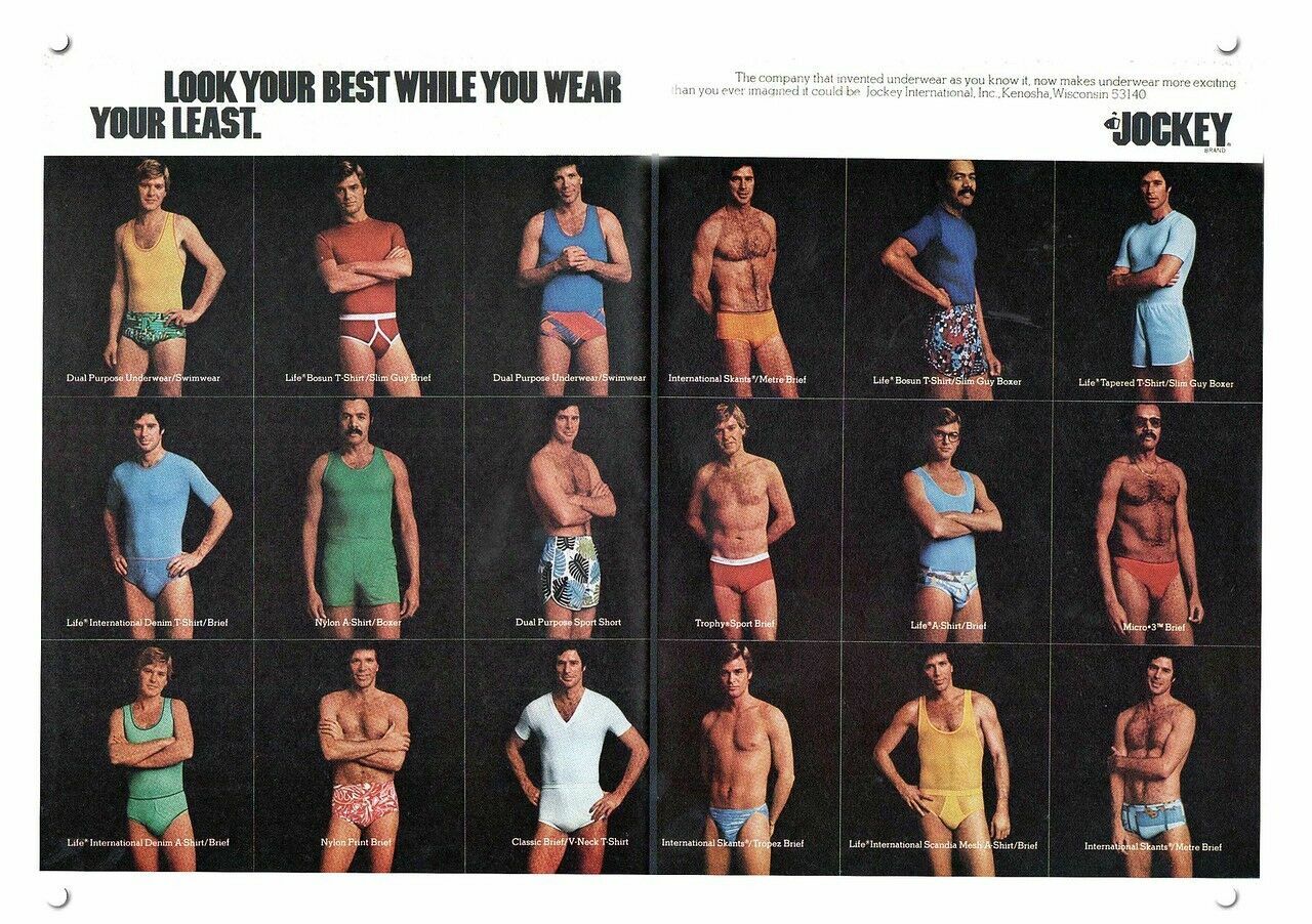 1976 Retro 70's Guys Wearing JOCKEY MENS UNDERWEAR DECORATIVE REPLICA METAL SIGN
