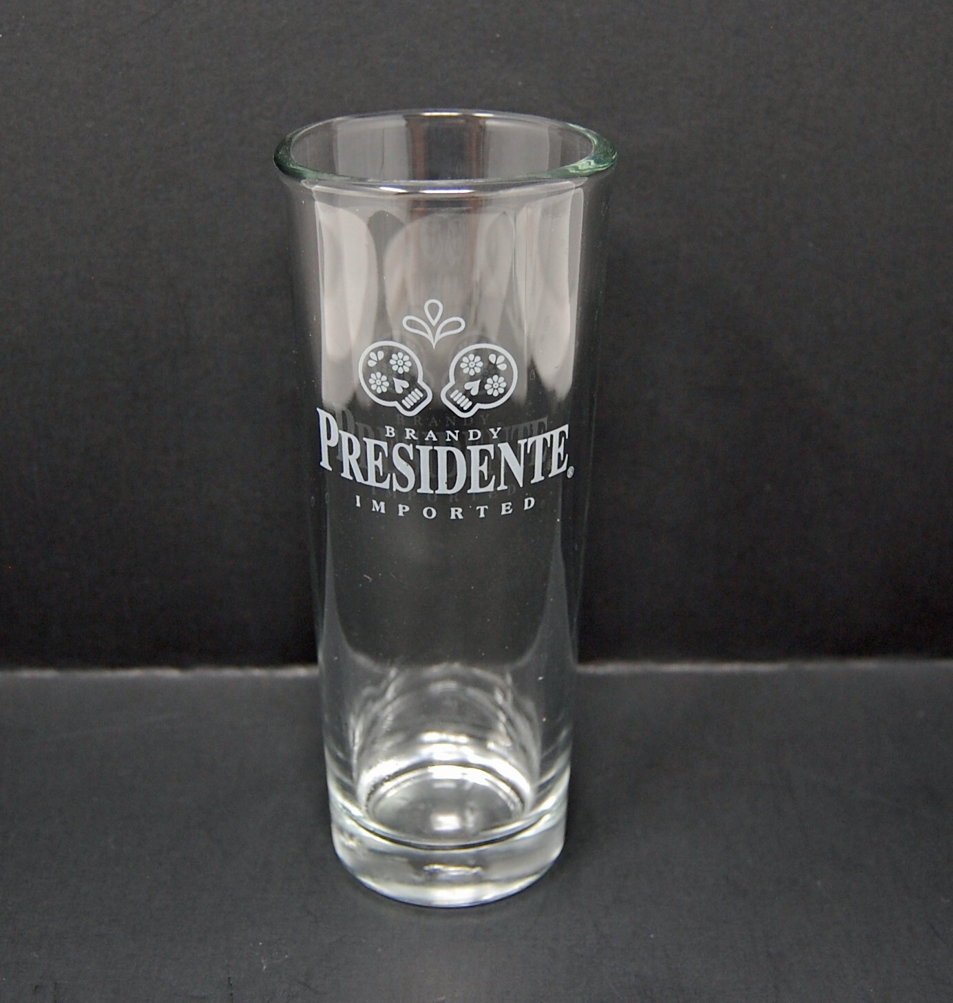 Brandy Presidente Imported Highball Bar Glass Day of the Dead Sugar Skull