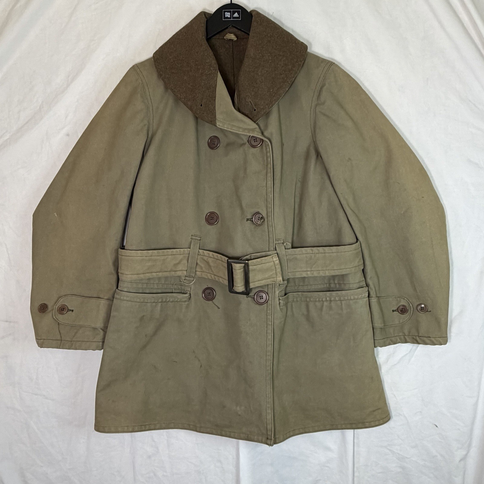 WWII 1940 US Army M1938 Mackinaw Jeep Coat Type I Winer Mfg Wool Belt