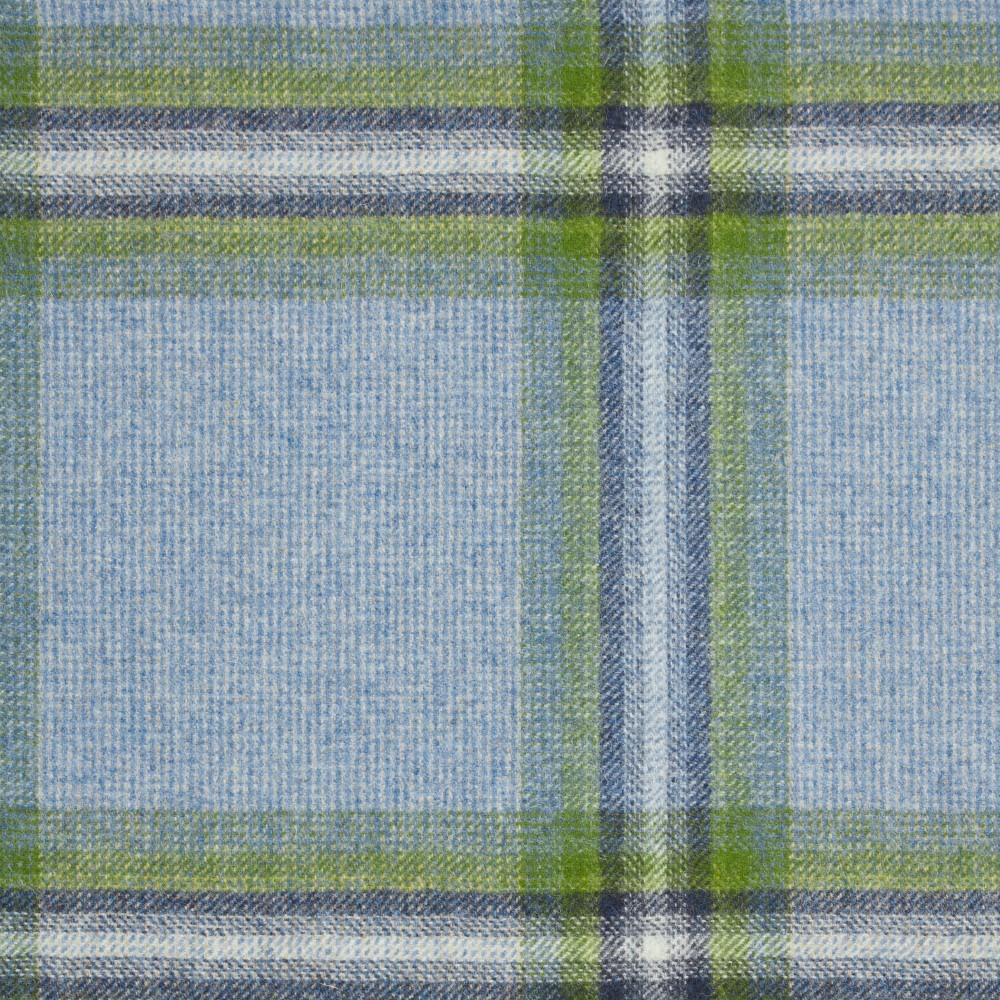 Abraham Moon Wool Plaid Uphol Fabric- New Orleans / Blue Green 2.90 yd U1956/X07