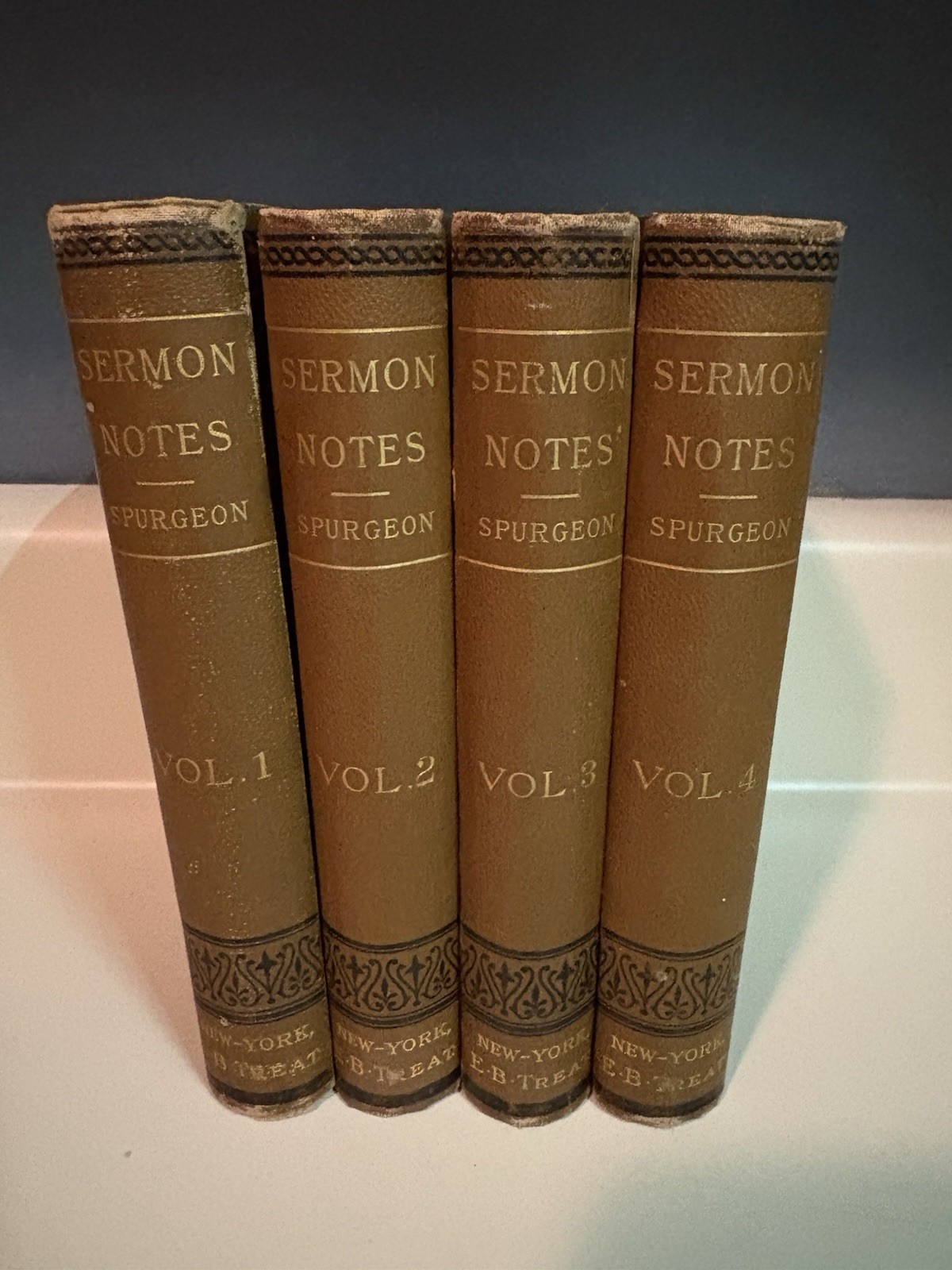 Antique C H Spurgeon My Sermon Notes Complete 4 Vol Set 1902 Inscribed Treat