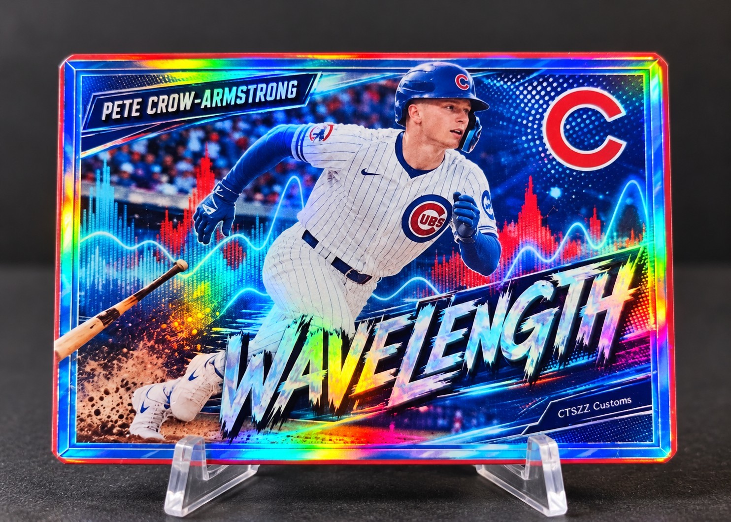 Pete Crow-Armstrong Custom Art Card Chicago Cubs Wavelength Holographic PCA