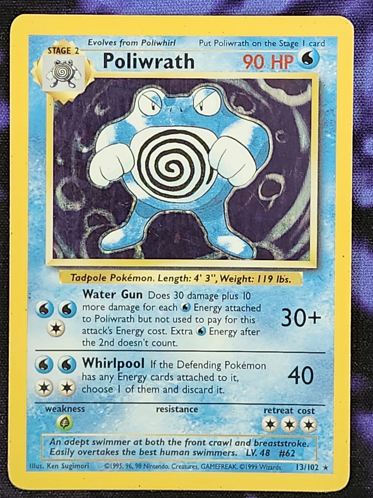 Pokemon Poliwrath 13/102 (MP) Holo Unlimited Base Set BS