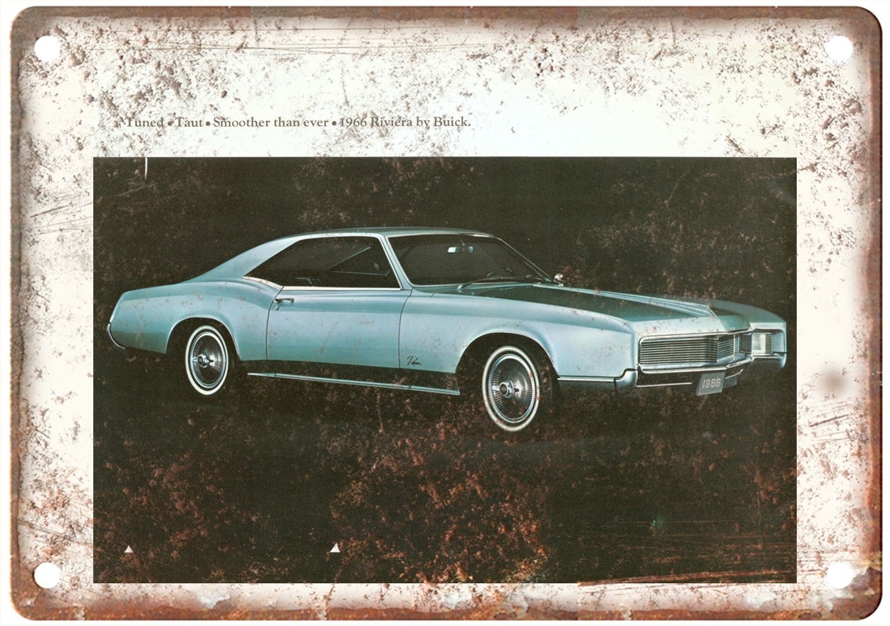 1966 Buick Riviera Vintage Auto Ad Retro Look Reproduction Metal Sign AM6576