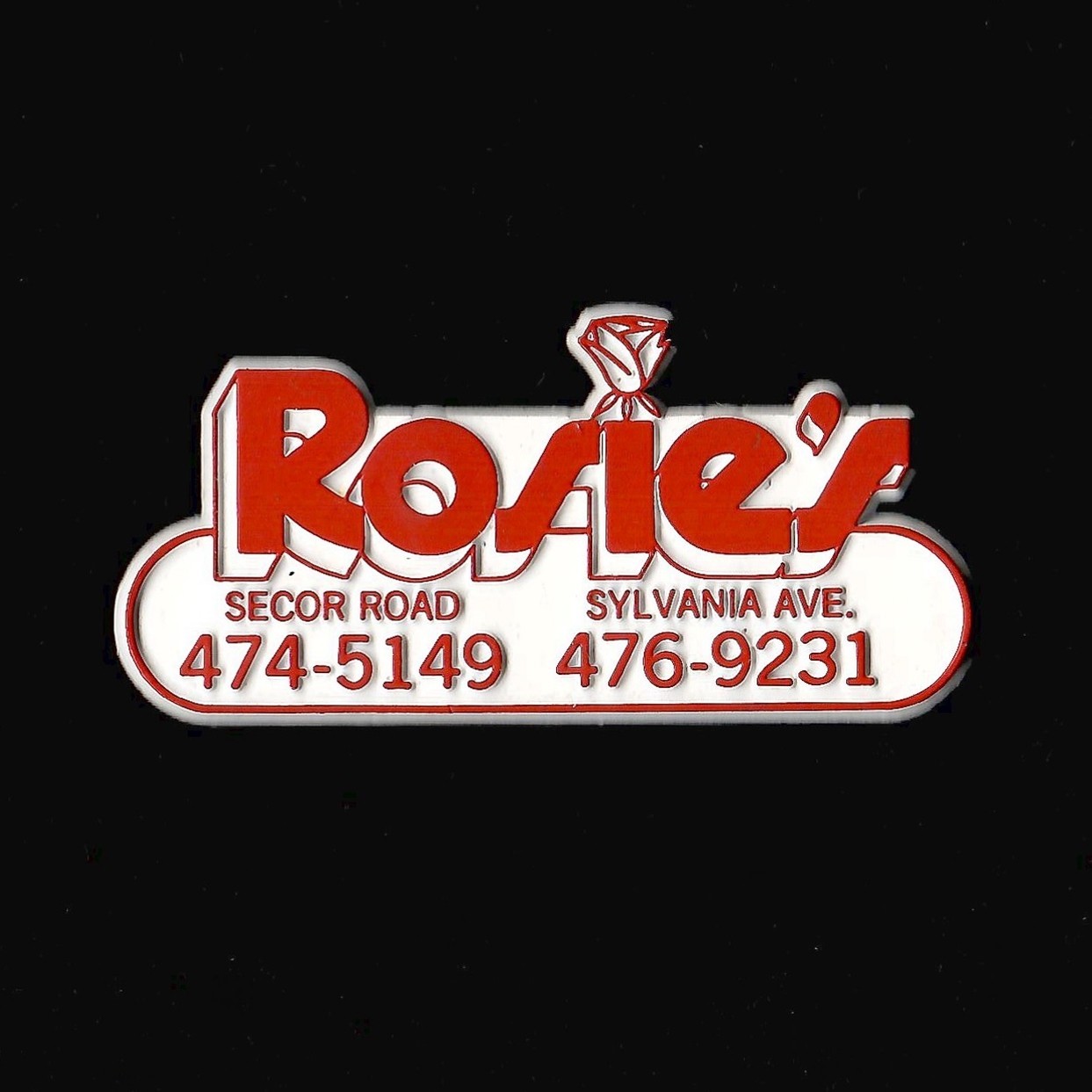 Rosie's Italian Grille Toledo, OH Vtg Magnet Rubber Advertise Fridge  '80s