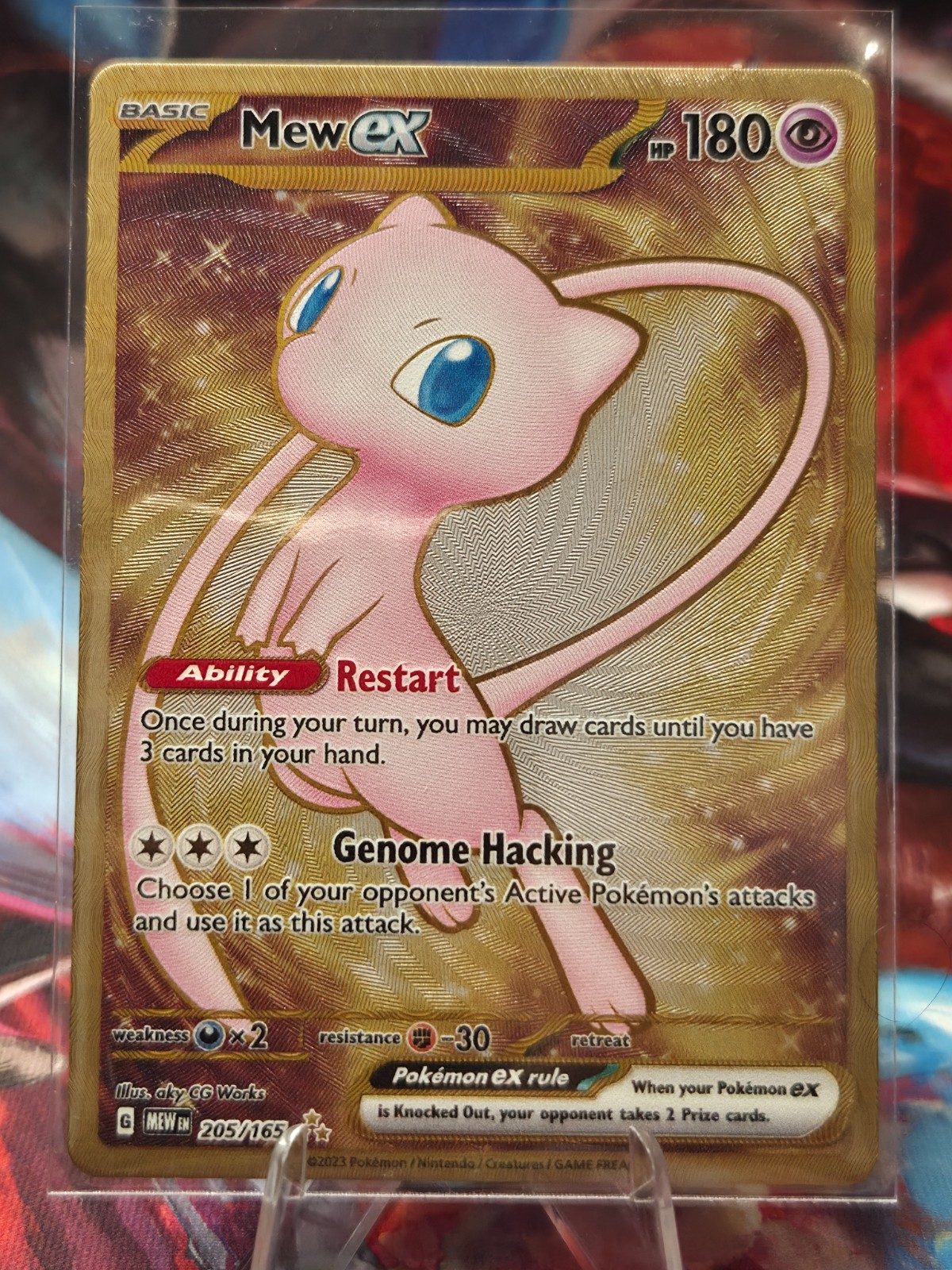 Pokémon TCG Mew ex 205/165 promo card metal 