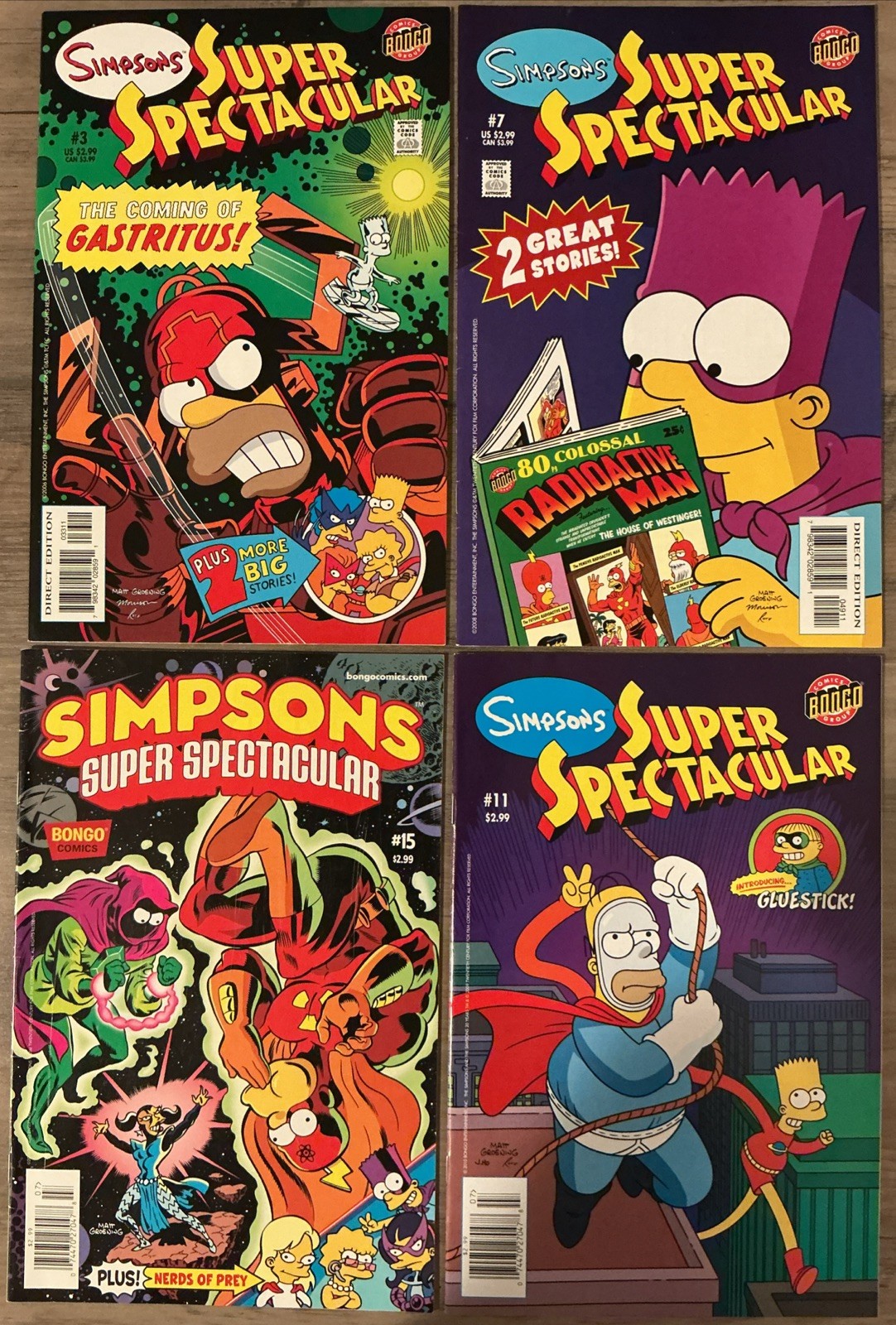 The Simpsons Comics: Simpsons Super Spectacular Lot of 4 Collectible Comics