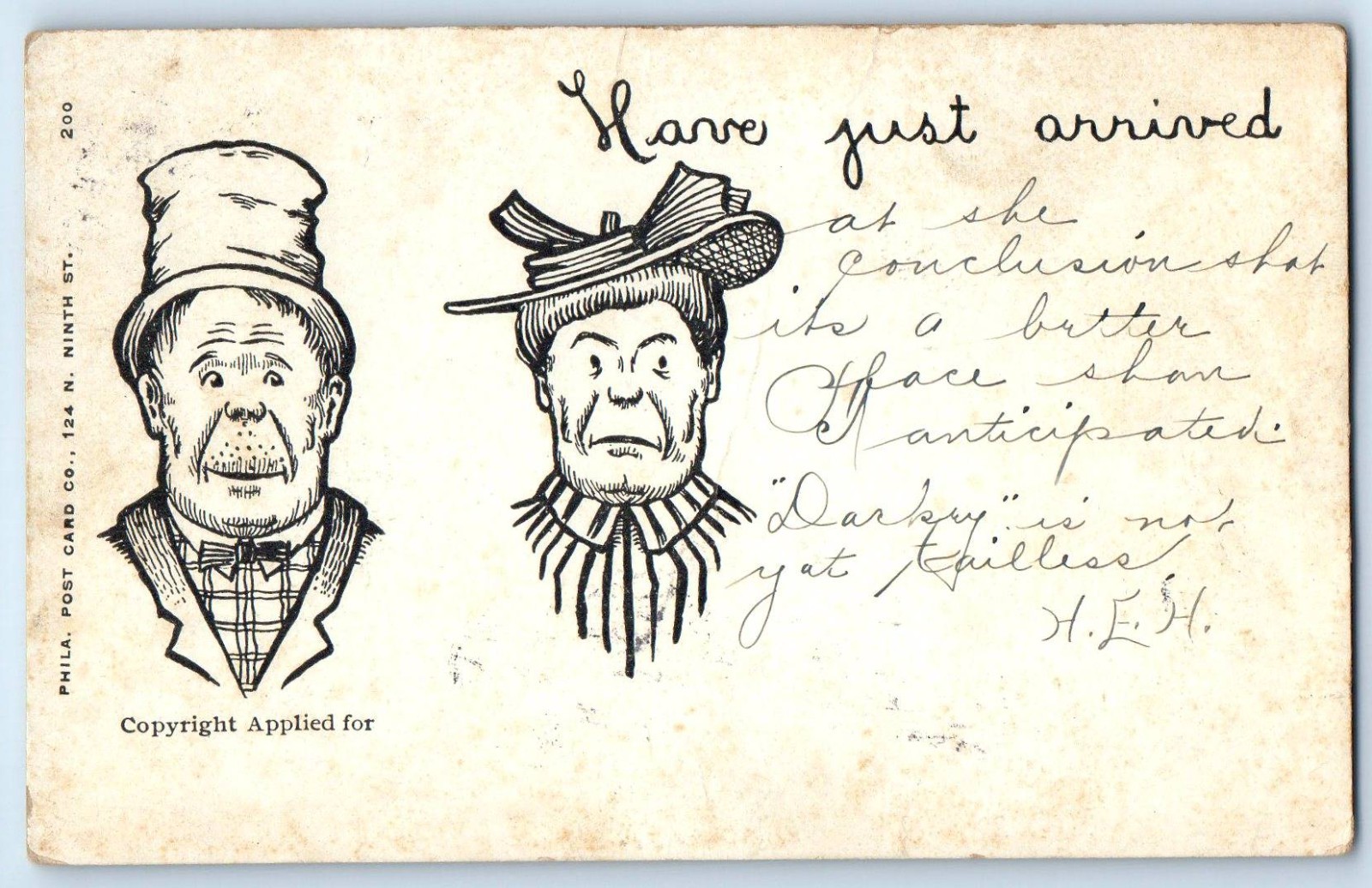 1907 Man And Woman Have Just Arrived Salem New York NY Posted Antique Postcard