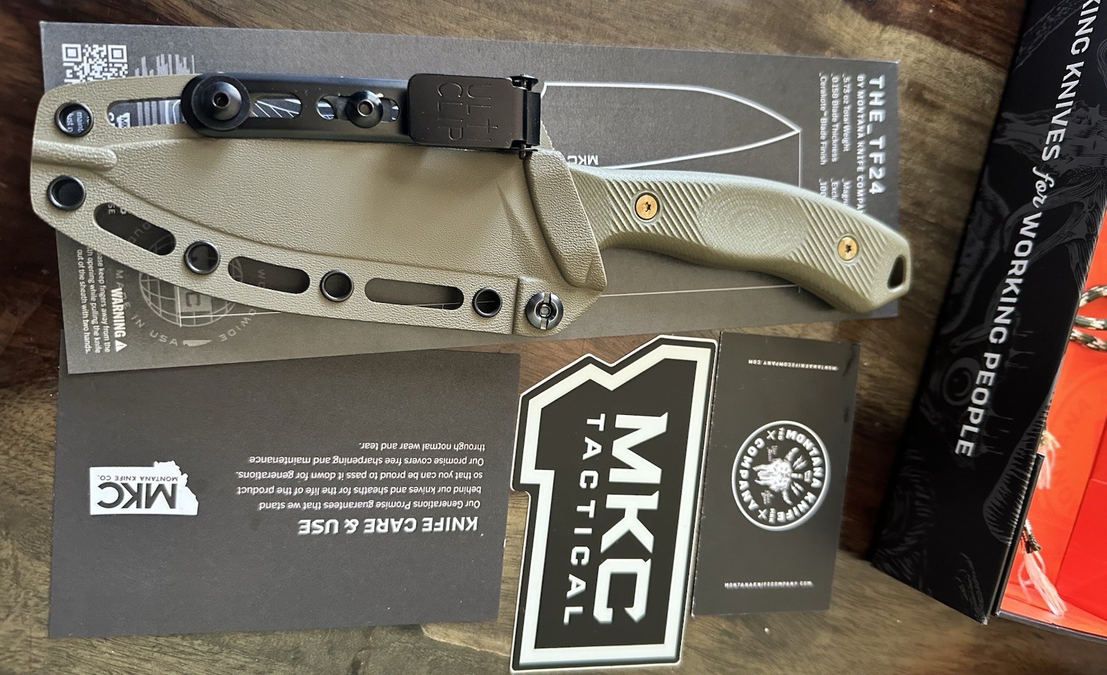 Montana Knife Company TF24 Magnacut Fixed Blade, OD Coyote, Rare