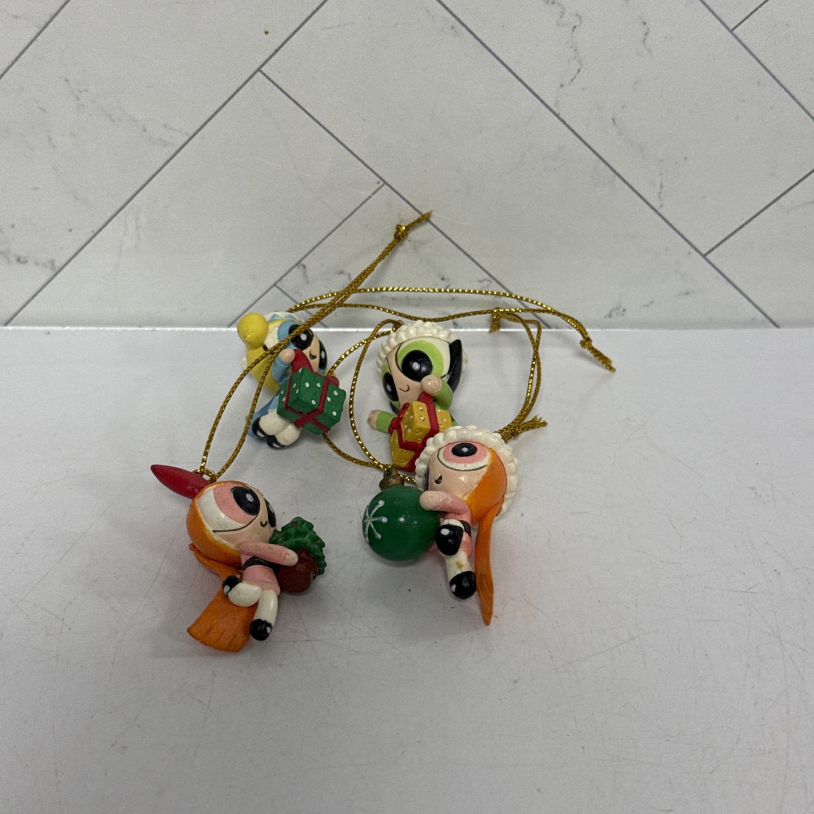 The Powerpuff Girls Mini Ornament Christmas Set 2002 Cartoon Network x4