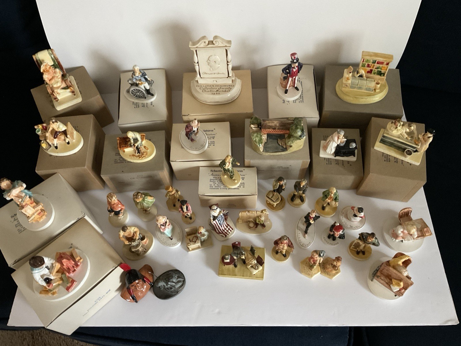 38 Vintage Sebastian Miniatures Figurines 1940s-80s W and W/O Boxes - 9 Signed