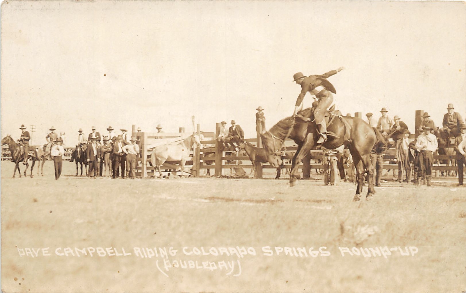 H80/ Colorado Springs RPPC Postcard c1920s Rodeo Round-Up Campbell 171