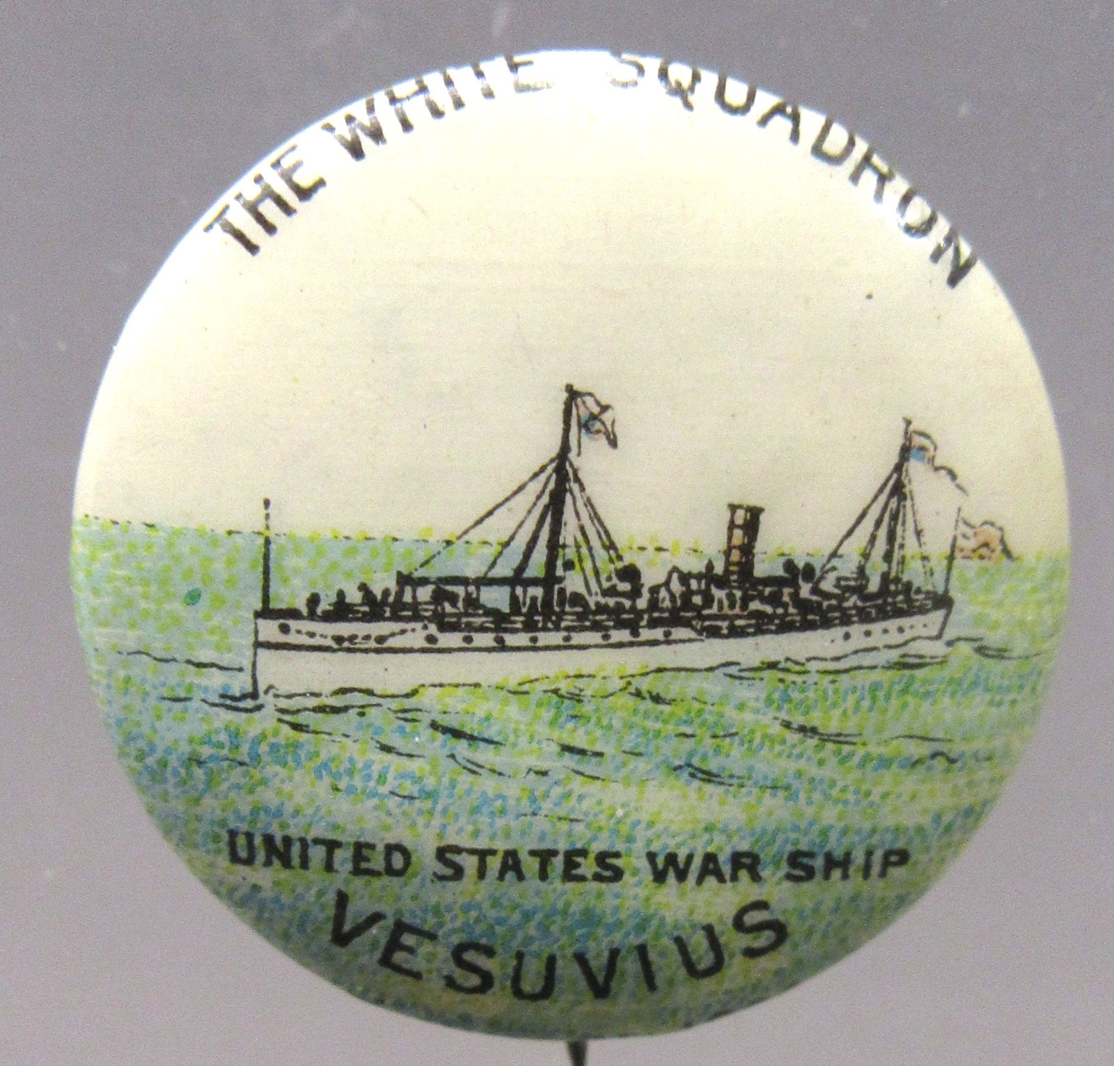 1890s U.S. WAR SHIP VESUVIUS white sky 7/8\