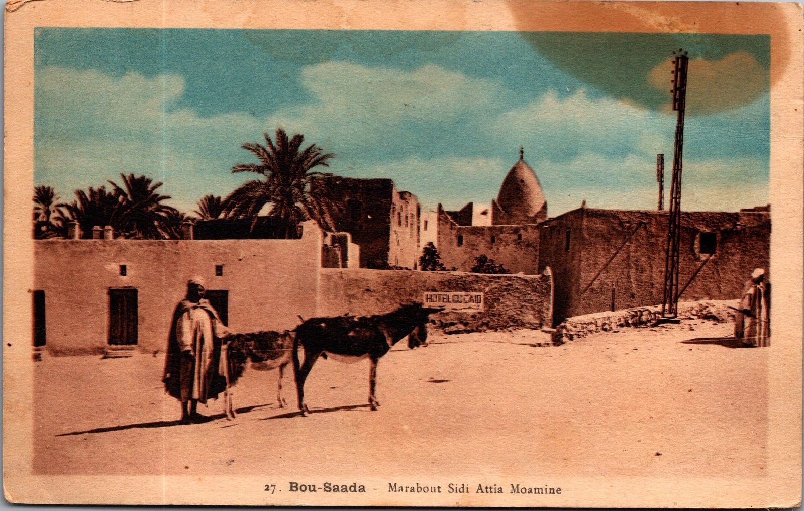Antique Postcard Bou-Saada Algeria Marabout Sidi Attia Moamine North Africa