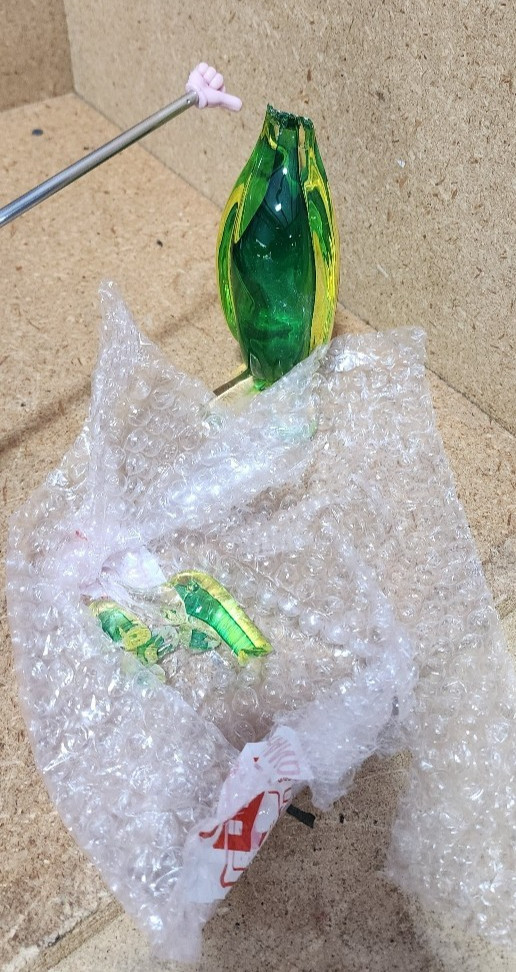 DEFECTIVE Vintage Murano Seguso Dalla Venezia  Sommerso Glass Goose Bird G3D