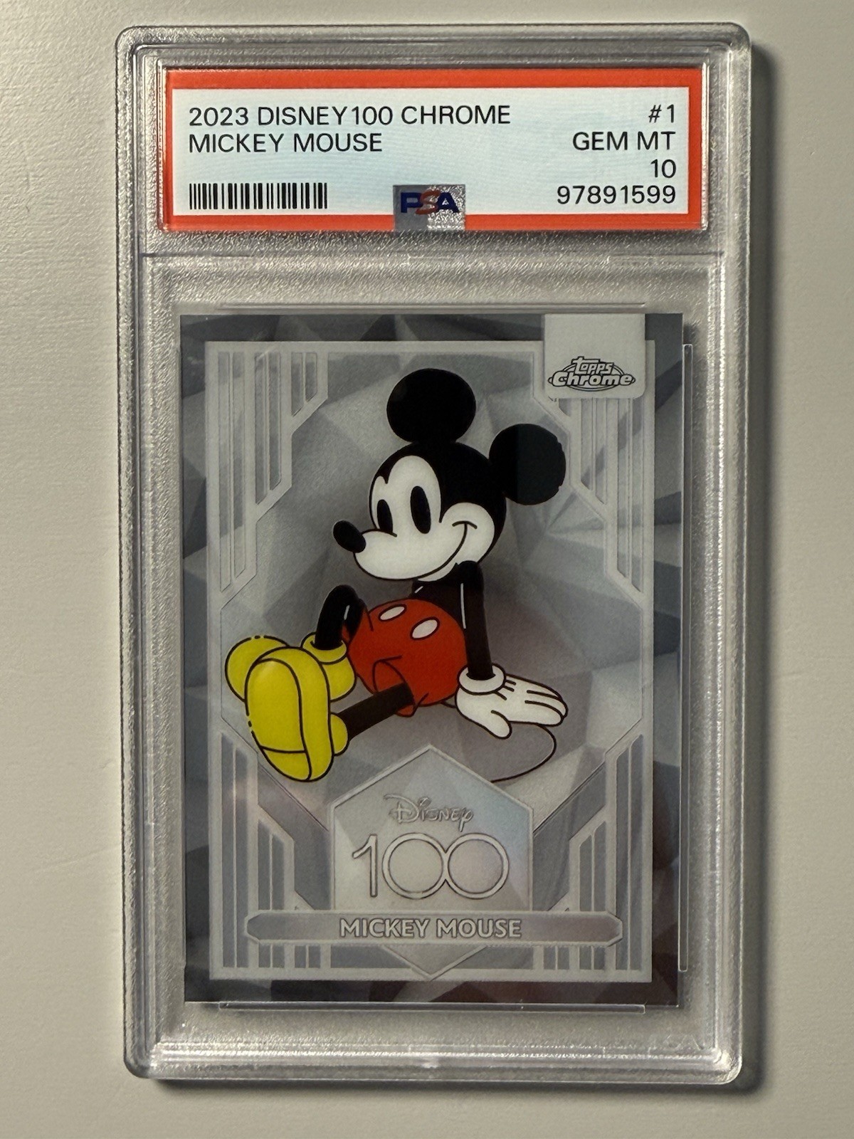 2023 Topps Chrome Disney 100 Mickey Mouse #1 PSA 10 GEM MINT