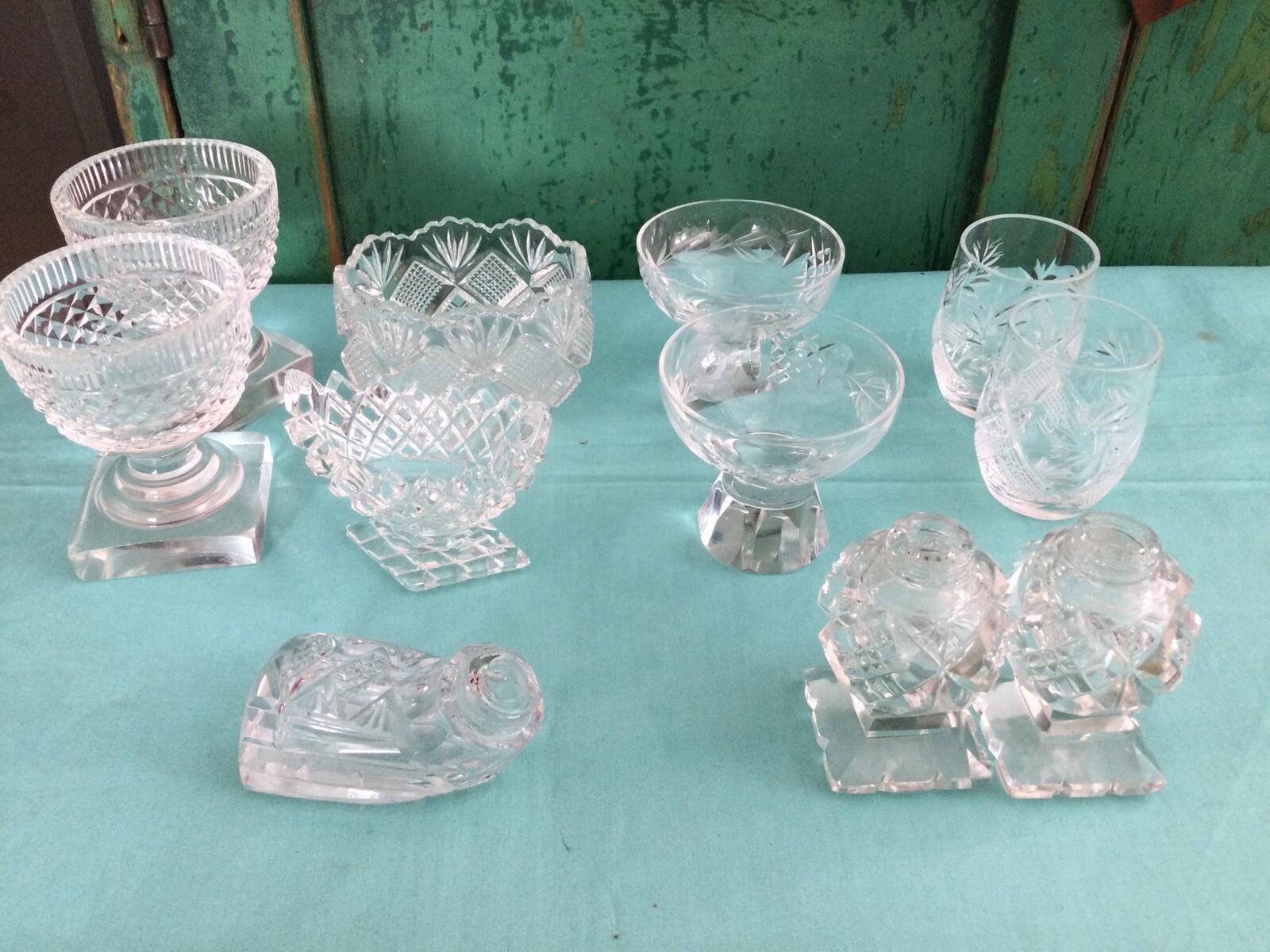 Vtg Assorted Lot of 11 Clear Crystal Cut Glass Smalls