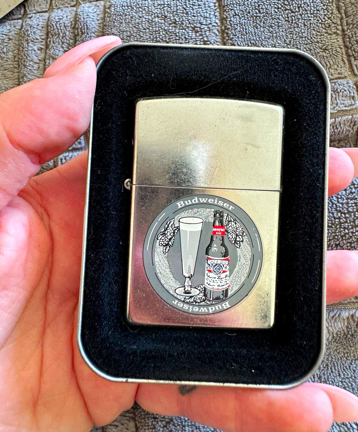 Zippo Budweiser Beer Lighter w/ Case - Beers Theme