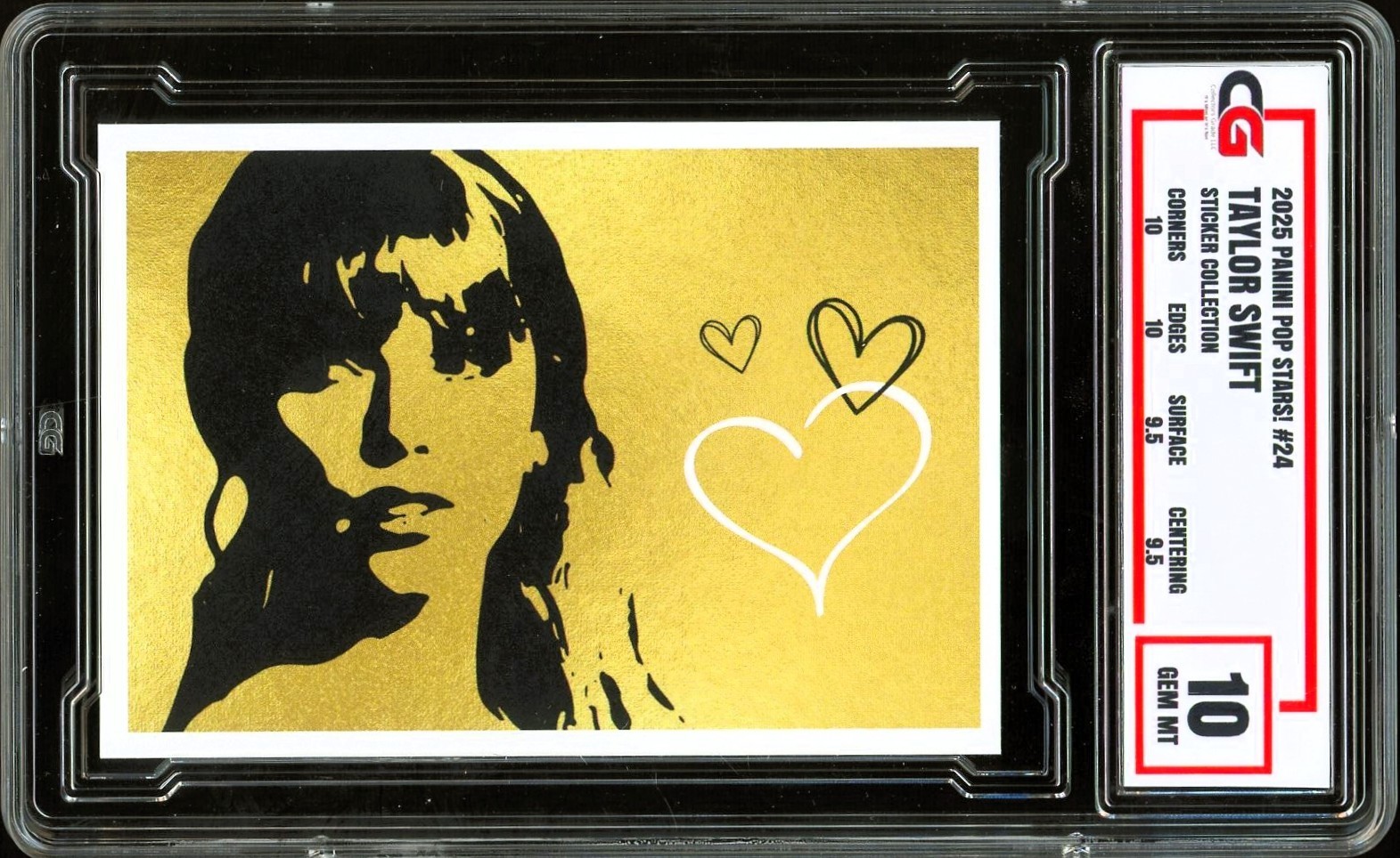 2025 Panini Pop Stars Sticker #24 Taylor Swift ~ CG 10 GEM