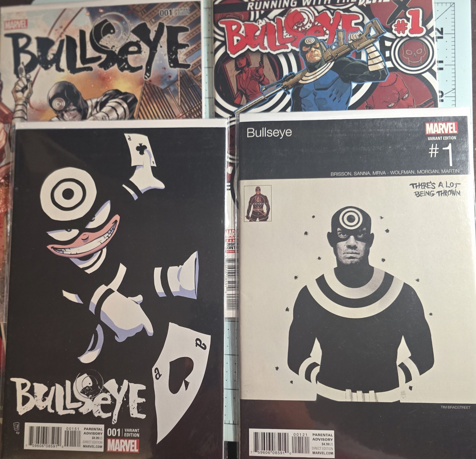 Bullseye #1 2017 5 variants lot including Skottie Young, Tim Bradstreet , + more