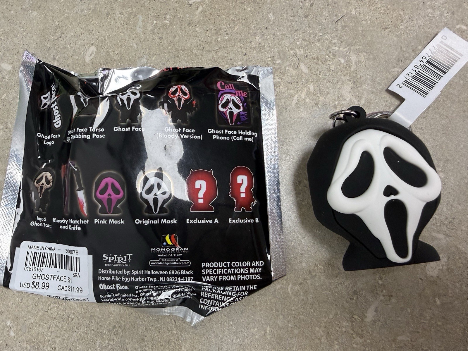 New Ghost Face Figure Bag Clip Series 1 ( Original Mask)