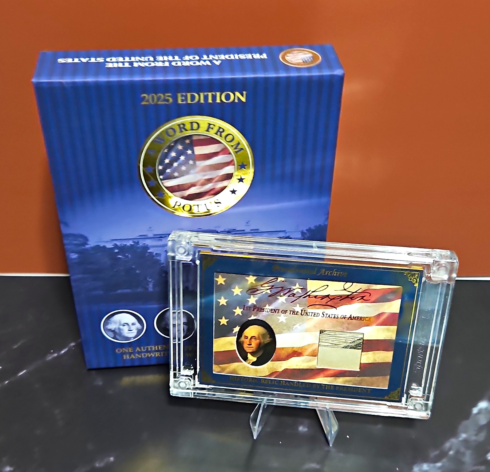 GEORGE WASHINGTON 2025 A Word From POTUS Relic Presidential Archive PA-GWP 81/99