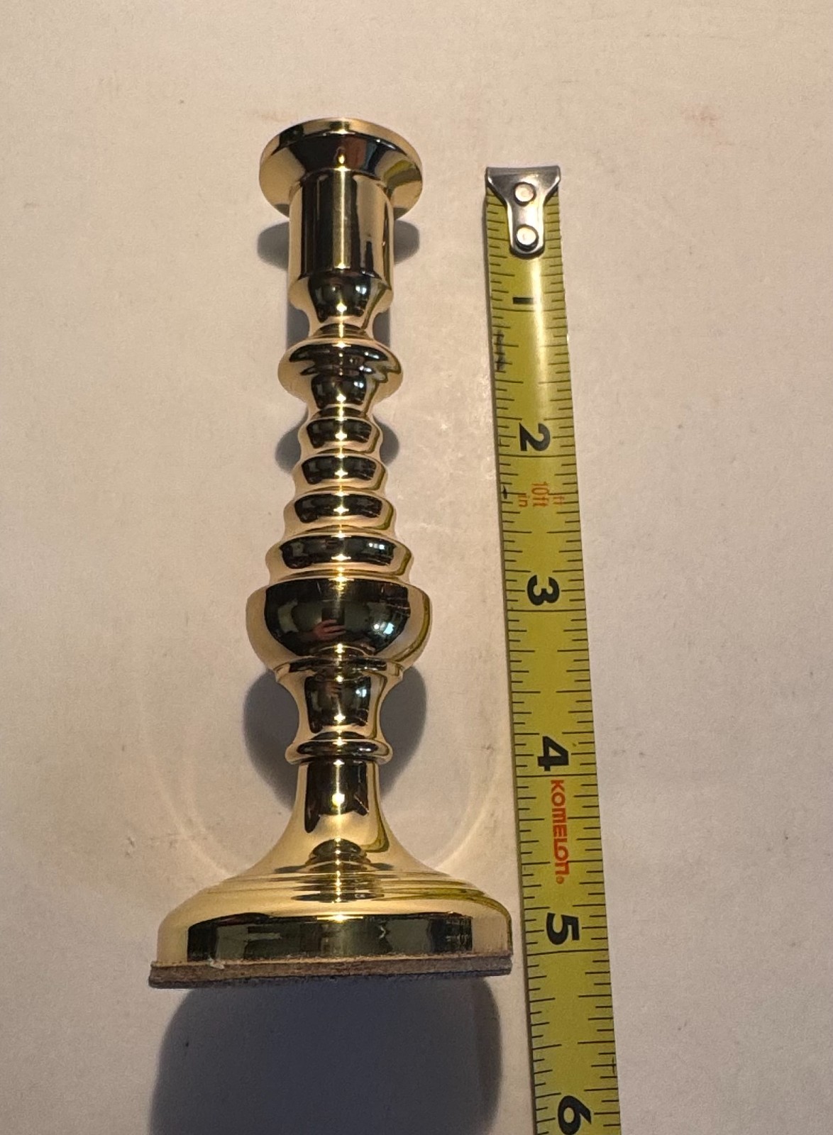 Vintage Baldwin Polished Brass Candlestick Candle Holder Heavyweight 5” Tall