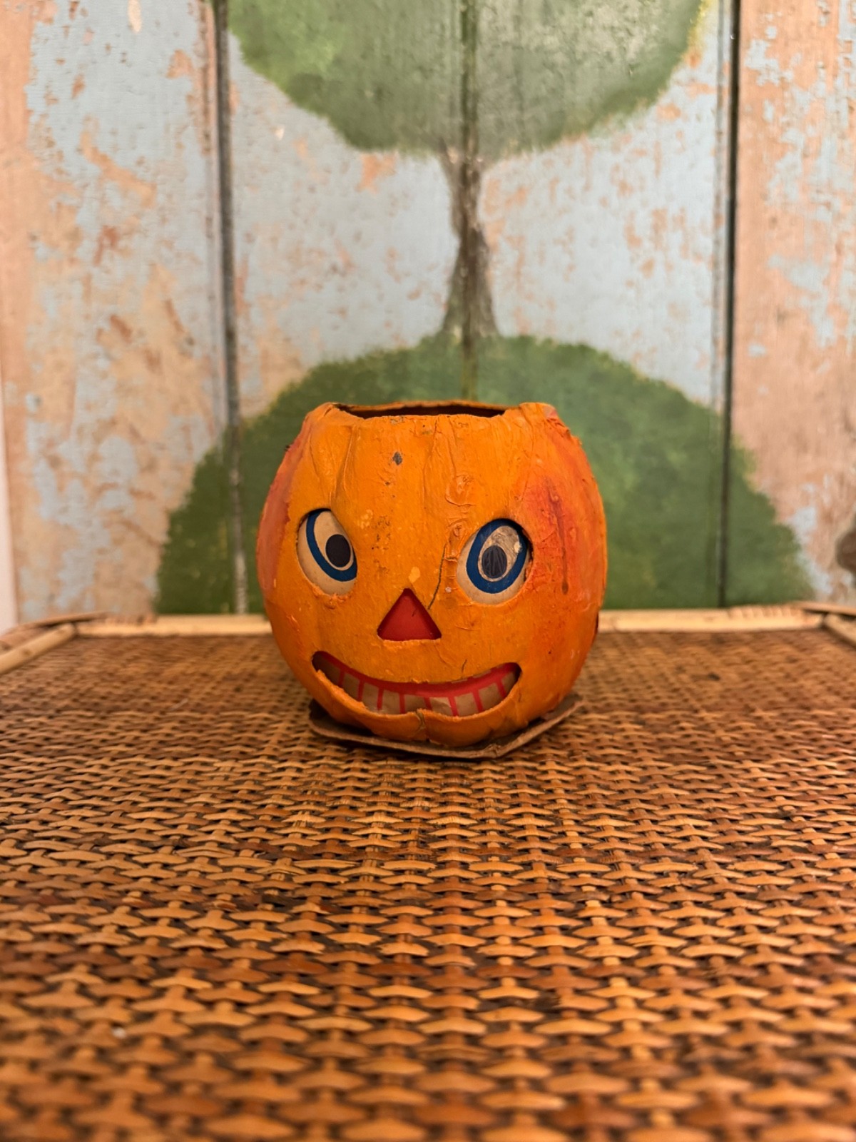 Antique German Pulp Paper Pumpkin, Dim: 3.75\