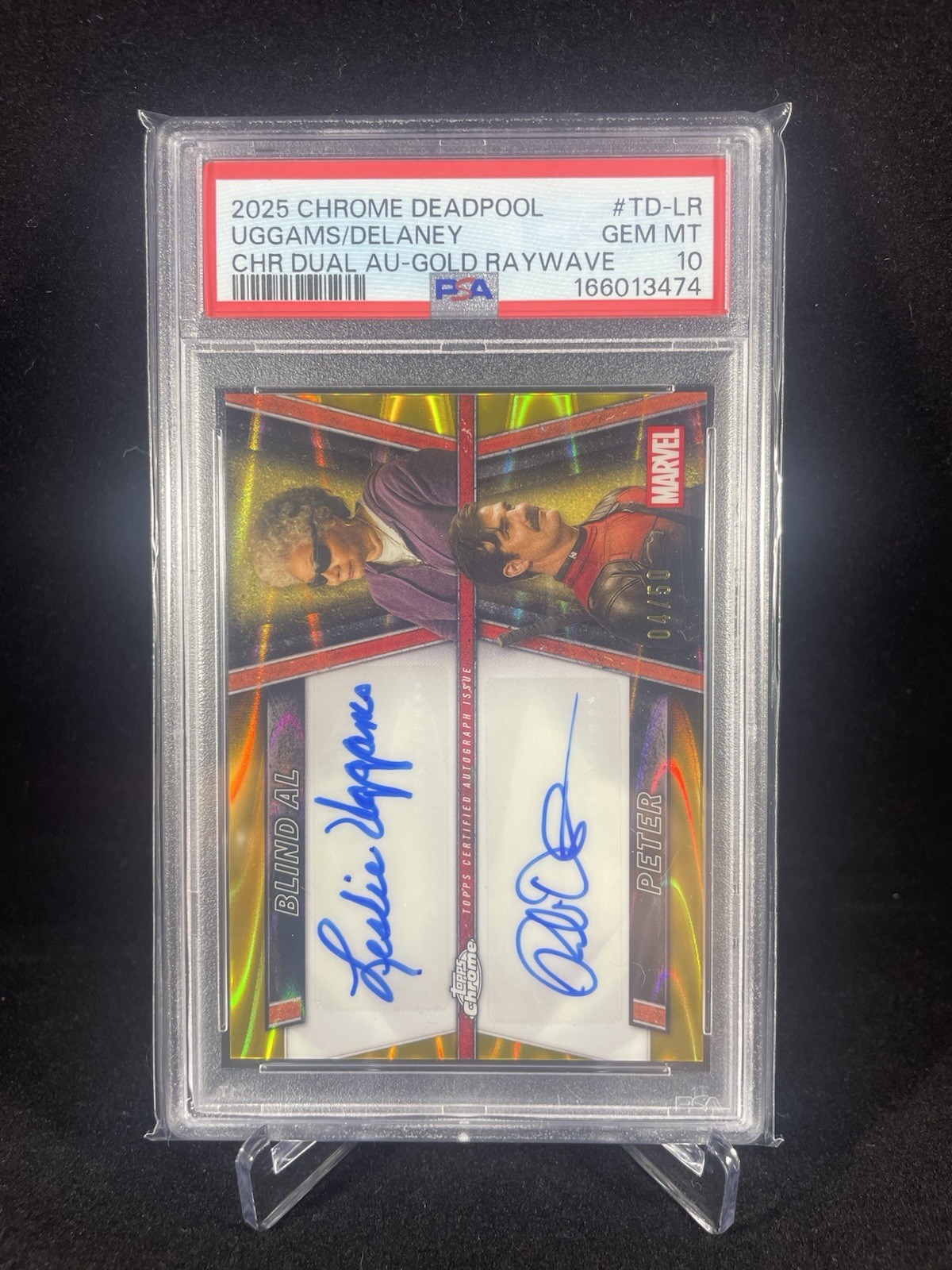 2025 PSA 10 Uggams / Delaney #TD-LR Chrome Dual Autograph Gold Raywave Deadpool