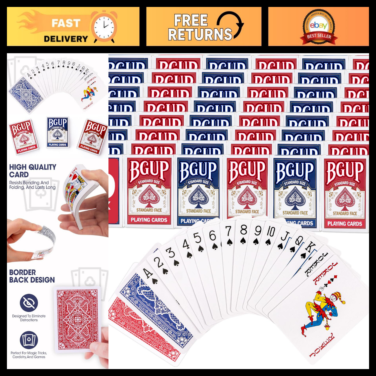 Playing Cards, 50 Decks of Cards Bulk Standard Size Poker Cards, Perfect for Cla