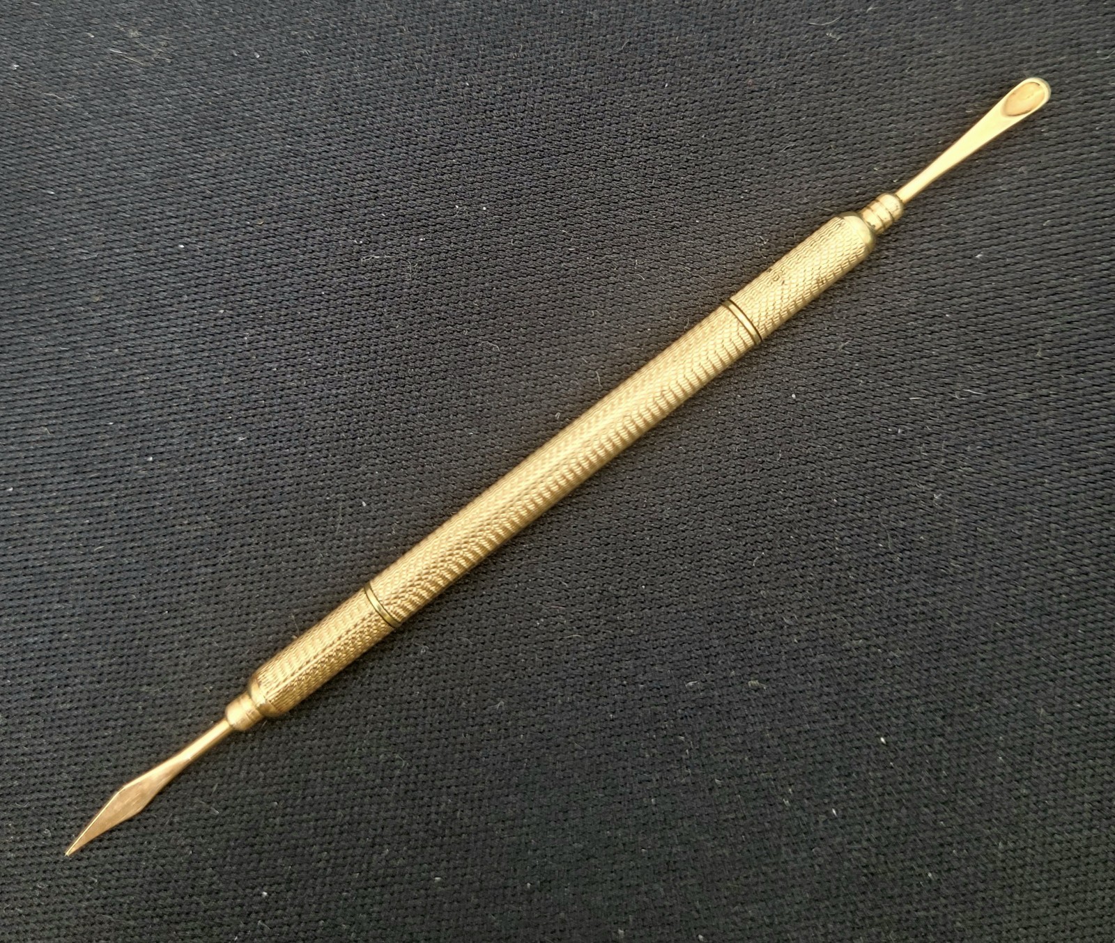 Antique Mechanical Gold Snuff Spoon & Toothpick~Retractible Victorian Rarity