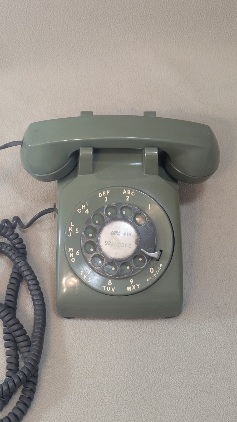 Vintage Western Electric 500DM Bell Systems Green Rotary Desk Phone. Untested.