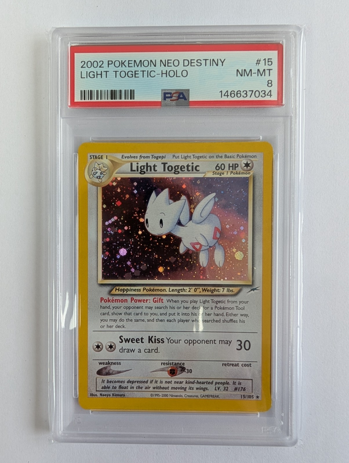 2002 Pokemon Neo Destiny Light Togetic Holo PSA 8