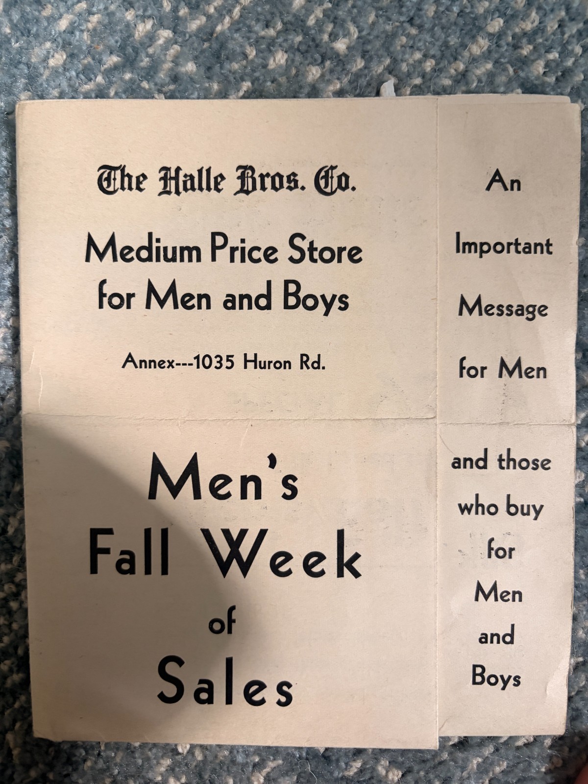 FREE SHIP 1950s The Halle Bros. Co. Men's Fall Week of Sales Ad Cleveland