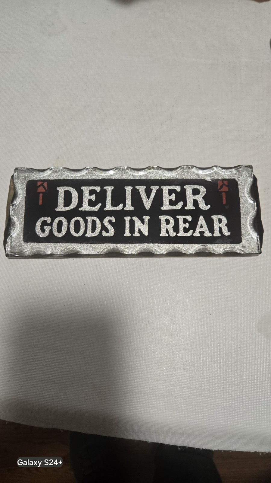 Vintage Reverse Painted Glass Sign RARE 