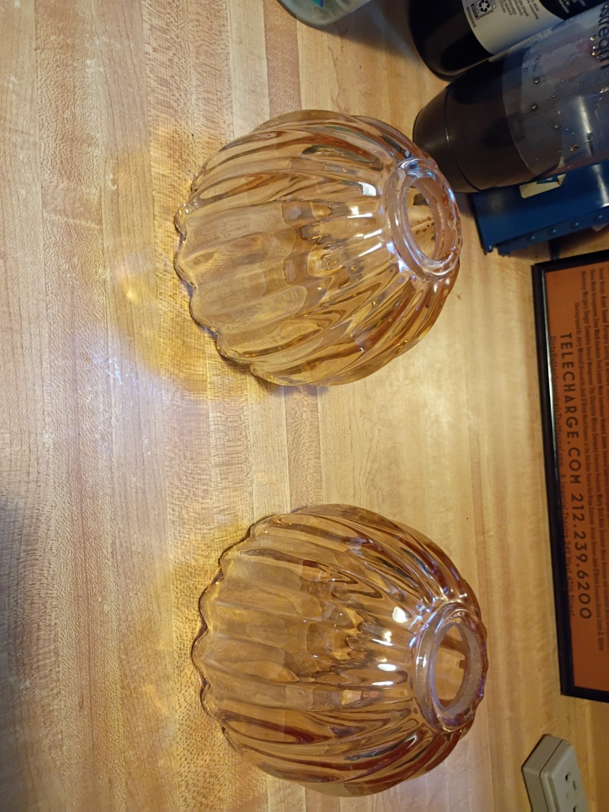 Small Amber Glass Tulip Lampshade 4.25\